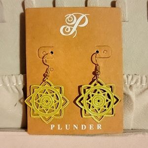 Plunder lime green earrings.
